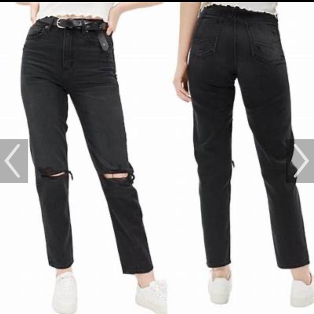 American Eagle High Rise Mom Straight Black Jeans BRAND NEW